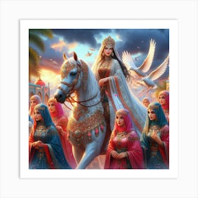 Islamic Women On Horseback21 Art Print