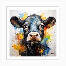 Charming Watercolor Cow Art Print