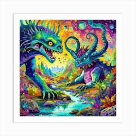 Psychedelic Monsters 2 Art Print