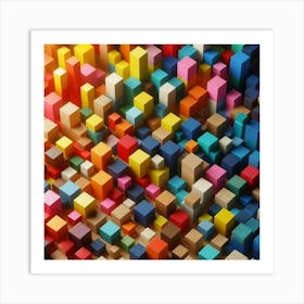 Colorful Cubes 1 Art Print