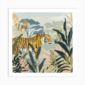 Tiger Pastel Illustration 1 Art Print