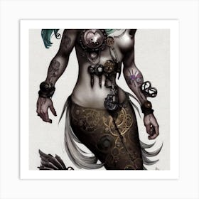 Steampunk Mermaid 1 Art Print