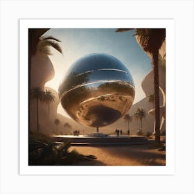 Futuristic Desert Landscape Art Print