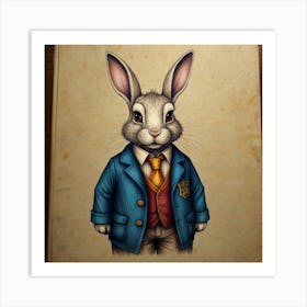 Rabbit In Suit 2 Art Print