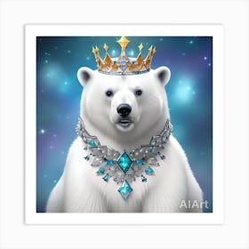 Polar Bear With A Crown 1 Art Print