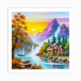 Multicolored landscape. 8 Art Print