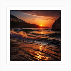 Sunset At The Beach 142 Art Print