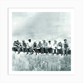 Lunch Atop A Skyscraper black and white 1 Art Print