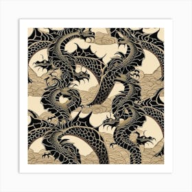 Asian Dragons Art Print