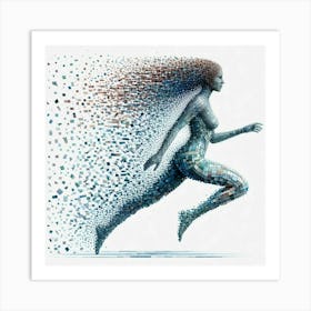 Abstract Woman Running Art Print