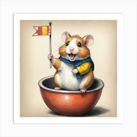 Hamster In A Bowl 1 Art Print