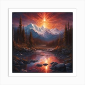 Sunrise Over The Mountains Art Print