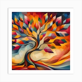 Abstract modernist Chestnut tree 2 Art Print