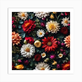 Floral Wallpaper 18 Art Print