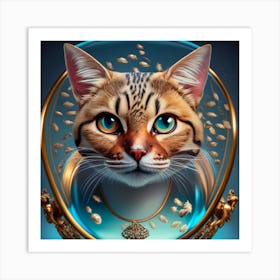 Cat In A Mirror Art Print