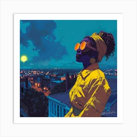 Solar Filtered - Yellow And Blue 1 Art Print