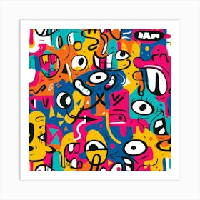 Doodle Pattern Art Print