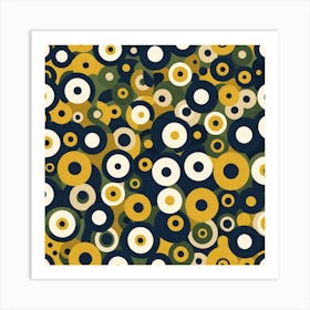 Modern Mid- century inspired Seamless Pattern, Flat Art, 161 Art Print