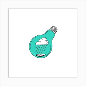 Cloudy Light Bulb Art Print