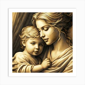 Mother And Child 5 Art Print
