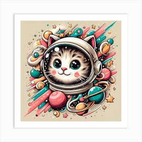 Cat In Space 3 Art Print