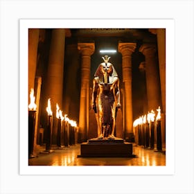 Egyptian Pharaoh Statue Art Print