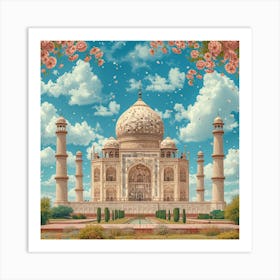 Taj Mahal In Bloom Art Print