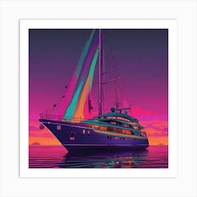 Sunset Sailboat 14 Art Print