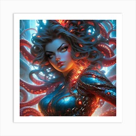 Octopus Girl nm Art Print