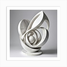 White Marble Sculpture 1 Art Print