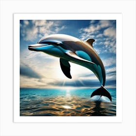 Dolphin Jumping Art Print