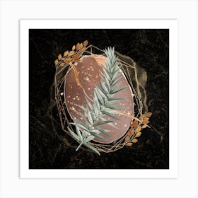 Geo Botanical Mixed Media Art Print