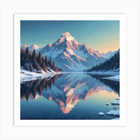 Magnificent Snow dusted Mountain Peak Art Print