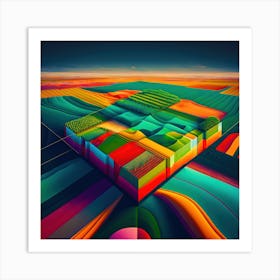 Digital Farm Art Print