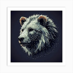 Polar Bear Head String Art Art Print