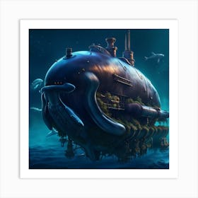 Submarine In The Ocean Art Print