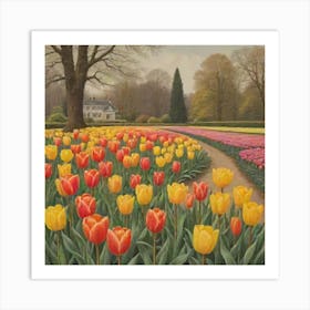 Tulips In The Garden 1 Art Print