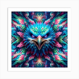 Psychedelic Kaleidoscope Eagle Art Print