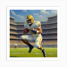 Defying Limits Football Star in Intense Motion Art Print