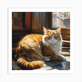 Cat In A Window Art Print