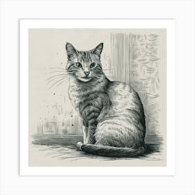 Sitting Cat , Julie De Graag Art Print