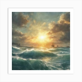 Sea Sun Art Print Art Print