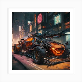 Pumpkin Car (Cyberpunk15) Art Print