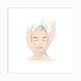 Facial Massage woman illustration Art Print