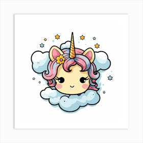 Unicorn On A Cloud 2 Art Print