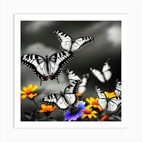 Butterflies In The Sky 2 Art Print