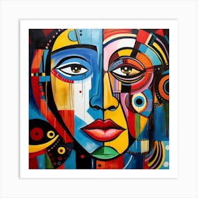 Abstract Of A Woman'S Face 2 Art Print