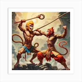 Hanuman vs Wukong Art Print