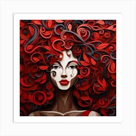 Red Haired Woman 4 Art Print