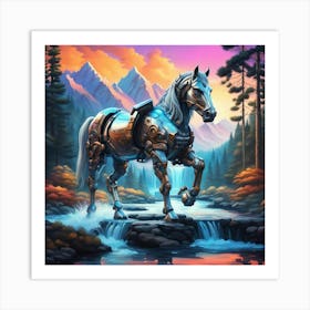 Robot Horse Art Print